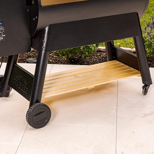 Pellet Grill Storage Shelf Compatible with ONLY The Traeger Pro Series 34 Pellet Grills - Our Durable Bamboo Shelf Provides Extra Storage Space for All Your Pellets and Accessories
