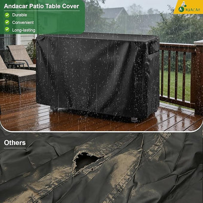 Outdoor 52 in Prep Table Cover for Keter Unity XL Portable Table Rolling Cabinet Bar, Waterproof Dining Cart Cover Heavy Duty Tool Chest Covers - 52"L×22"W×36"H, Black