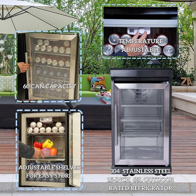 110" Covered Outdoor Kitchen Island with Roof, 4-Burner 72,000 BTU Propane BBQ Island with Side Burner, Refrigerator, Integrated Sink & Prep Station, for Backyard and Patio Cooking, Black