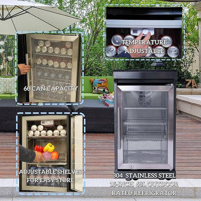 110" Covered Outdoor Kitchen Island with Roof, 4-Burner 72,000 BTU Propane BBQ Island with Side Burner, Refrigerator, Integrated Sink & Prep Station, for Backyard and Patio Cooking, Black