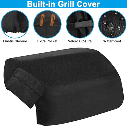 Built-in Grill Cover for Blaze 32" 4-Burner Gas Grills, Grill Top Cover for Bull 32-inch Outdoor Built-in Gas Grill, Heavy Duty 600D Waterproof Cover with Handle for Outdoor Kitchen