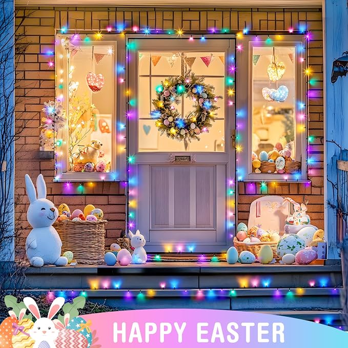 JMEXSUSS 400 LED Easter Christmas Lights Plug in | 132ft Multicolor Christmas Tree Lights with Remote, Colorful String Lights for Bedroom Tree Room Party Easter Decorations