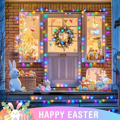 JMEXSUSS 400 LED Easter Christmas Lights Plug in | 132ft Multicolor Christmas Tree Lights with Remote, Colorful String Lights for Bedroom Tree Room Party Easter Decorations