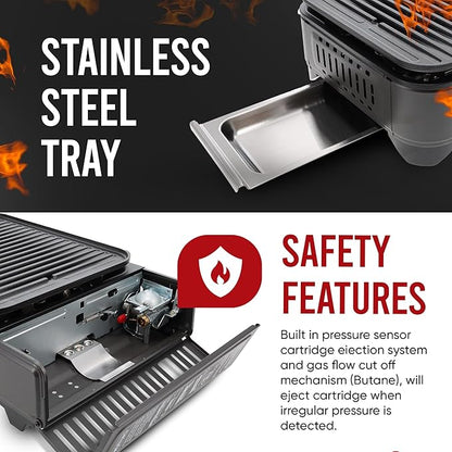 GasOne Propane or Butane Grill Stove GS-2400P Dual Fuel Portable Camping Grill Gas Stove with Carrying Case