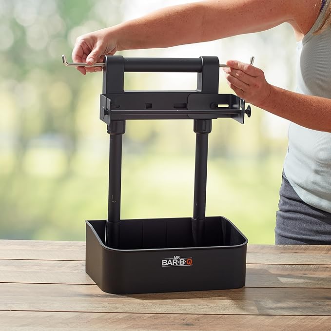 Mr. Bar-B-Q Collapsible BBQ Grilling Caddy w/Extended Hook, Store All Grilling Accesories in One Place, BBQ Caddy for Outdoor Barbecue, Camping Trip, Roller Towel Holder, Kitchen Storage Organizer