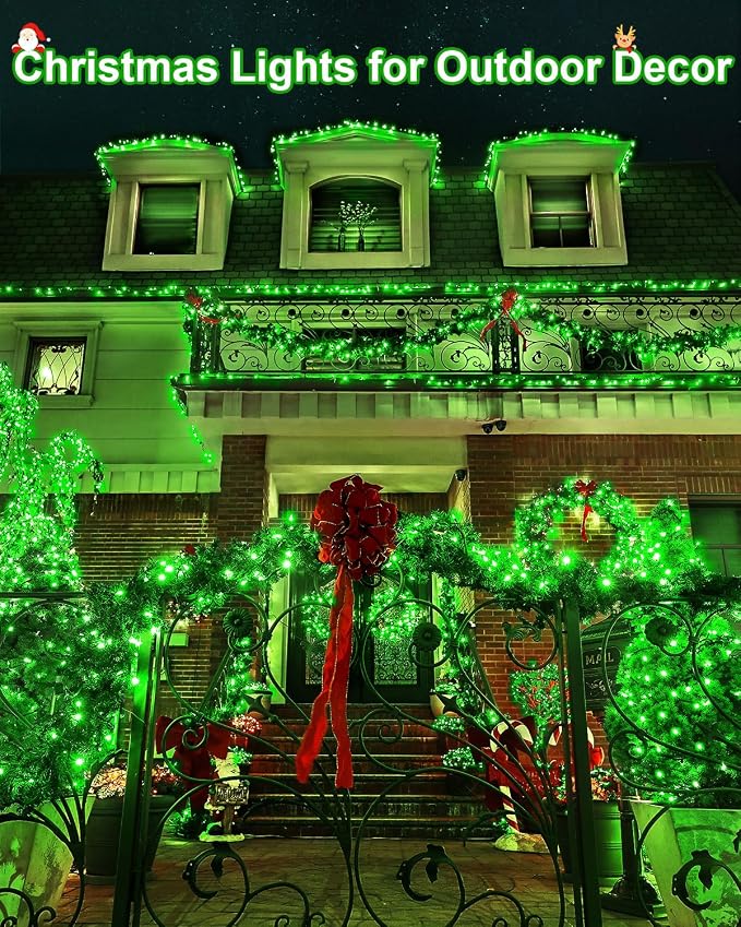 St Patricks Day Decorations 355 FT 900 LED Green Lights, Extra Long Outdoor String Lights Waterproof, Timer & Memory, 8 Modes Dimmable Plug in Fairy for Outside Tree Patrick's Day Decor