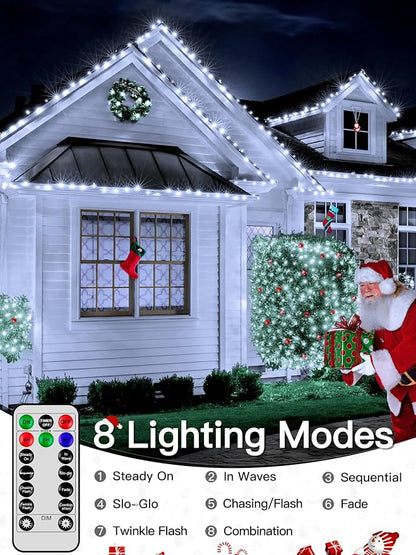 Christmas Lights Outdoor, 1000LED 328FT Christmas Tree Lights IP67 Waterproof, Plug in Fairy Lights with Remote 8 Modes Timer, Xmas Light for Outside Indoor House Holiday Decor(Cool White)