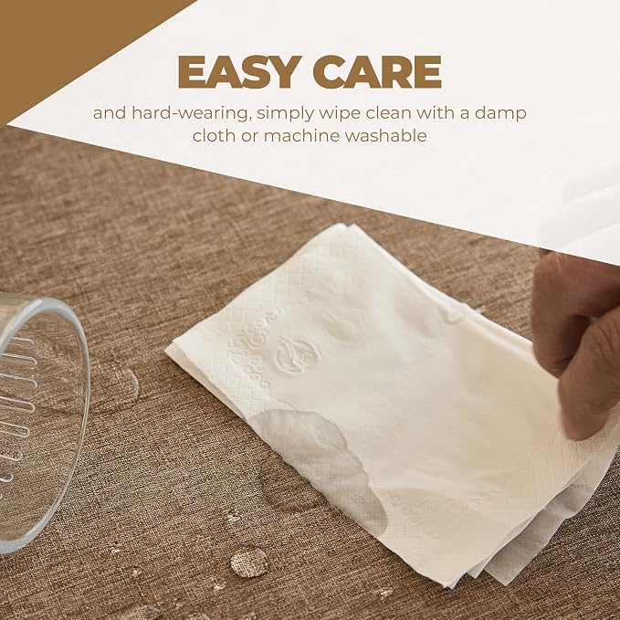 Decorelia Waterproof Round Tablecloth for Round Dining Table, Decorative Rustic Soft Wipeable Table Cloths Cover Indoor Outdoor Use for Holiday,Wedding, Kitchen (70 Inch,Round (4-6 Seats),Coffee)