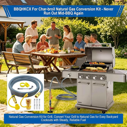 8216842R04 Natural Gas Conversion Kit Compatible with Char-Broil Commercial & Signature Series Dual Fuel Grill(2020-Newer),Propane to Natural Gas Conversion Kit with CSA Gas Hose & 3/8" Quick Connect.