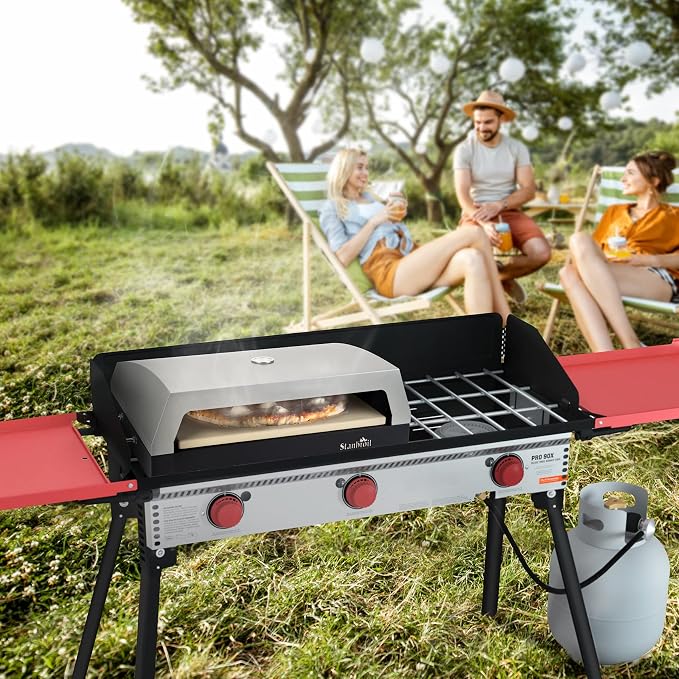 Stanbroil Pizza Oven Attachment for Camp Chef 16" Cooking System Stove | 2-Burner Stove Attachment, 19" x 15" Pizza Stone, Converts Camp Chef Stove into Outdoor Pizza Oven