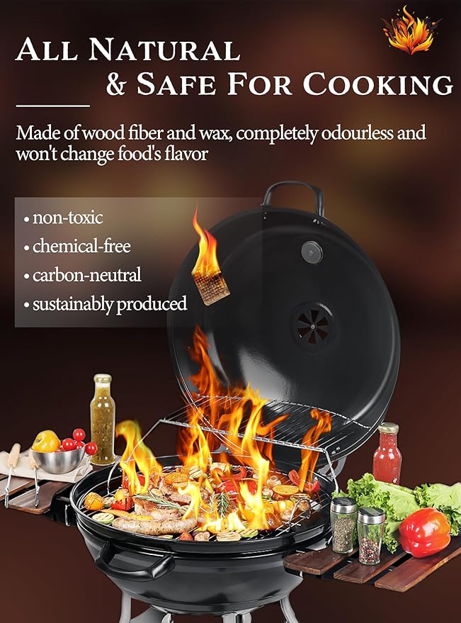 Nvkrvks Fire Starter, Easy-Burning Fire Starter Squares for Wood Stoves, Campfires, Grill Pit and Fireplace, Natural & Waterproof BBQ Fire Starters, 64 Mini Square