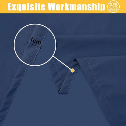 Rectangle Table Cloth, Waterproof Elastic Fitted Tablecloth for 6 Foot Folding Tables, Washable Polyester Tablecloths for Picnic, Camping, Outdoor (Navy Blue, 30"x72")