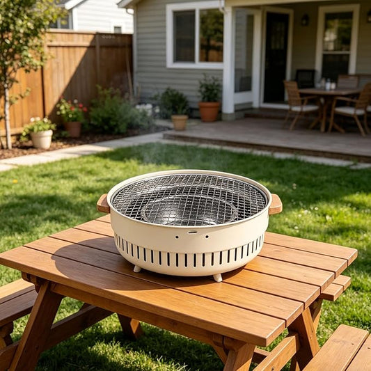 Portable BBQ Charcoal Grill, Stainless Steel Tabletop Smoker, Compact Grill with Multiple Vents, Easy-Clean, for Outdoor Indoor Picnic Garden Camping Travel RV