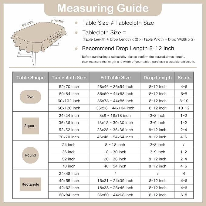 Wolkemer Faux Linen Oval Tablecloth 60 x 84 Inch Charcoal Table Cloth | Heavy Duty Wrinkle Resistant Fabric Table Cloth, Farmhouse Rustic Oval Table Cover for Kitchen Dining Indoor Outdoor Tabletop