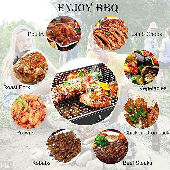 Portable Charcoal Grill for Camping BBQ, Outdoor Barbecue Grill Foldable Stove for 1-6 Persons Picnic Travel Beach Party, Lightweight Camping BBQ Grills with Handle,A-1
