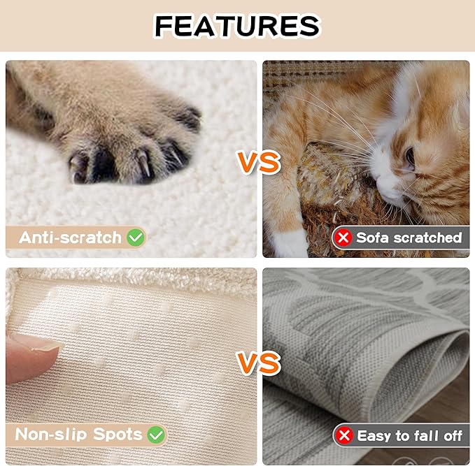 MEETSKY Couch Cover Washable for 2 Cushion Sofa, Cat Scratch Proof Furniture Protector Love Seat L Shape Couch Covers Soft Sectional Sofa Cover for Dogs Pets, 71" x 118", Creamy White