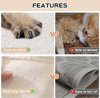 MEETSKY Couch Cover Washable for 2 Cushion Sofa, Cat Scratch Proof Furniture Protector Love Seat L Shape Couch Covers Soft Sectional Sofa Cover for Dogs Pets, 71" x 118", Creamy White
