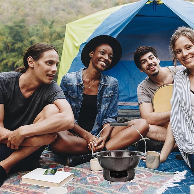 IMIKEYA Portable Charcoal Stove Barbecue Grill Outdoor Camping Supplies Coffee Color Cast Iron Heating Tea Stove