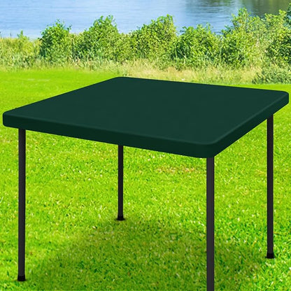 Moosfor Spandex Square Table Cloth, Elastic Fitted Tablecloths for Picnic, Stretch Washable Patio Table Cover for Outdoor, Camping, Banquet and Parties (Hunter Green, 42"x42")