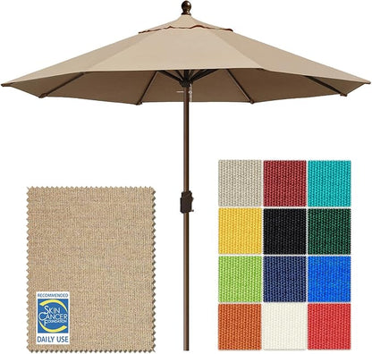 EliteShade USA 10-Year-Non-Fading 10Ft Market Patio Umbrella, UPF 50+ UV Protection Performance Sun Umbrella, Heavy Duty Commercial Grade Outdoor Table Umbrella with Crank, Windproof Vented Top for Garden, Pool, Deck and Outdoor Playsets, No Tilt, Heat...