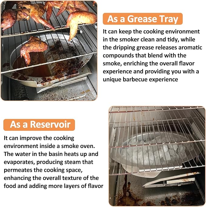 Small Water Bowl for Masterbuilt 30" Electric Smoker, Compatible with 30-inch Digital Electric Vertical Smoker Water Pan, Replacement for Masterbuilt 9007170040 Water Bowl Parts