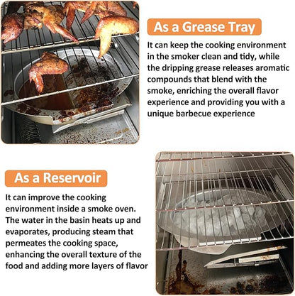 Small Water Bowl for Masterbuilt 30" Electric Smoker, Compatible with 30-inch Digital Electric Vertical Smoker Water Pan, Replacement for Masterbuilt 9007170040 Water Bowl Parts