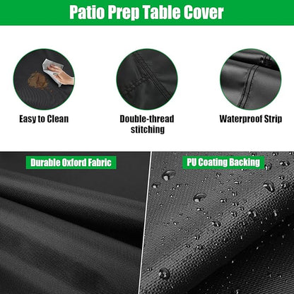 Outdoor Prep Table Cover, 24 Inch Waterproof Stainless Steel Prep Cart Table Cover, Patio kitchen Grill Bbq Food Prep Table Cover - 24 x 12 x 34 Inch