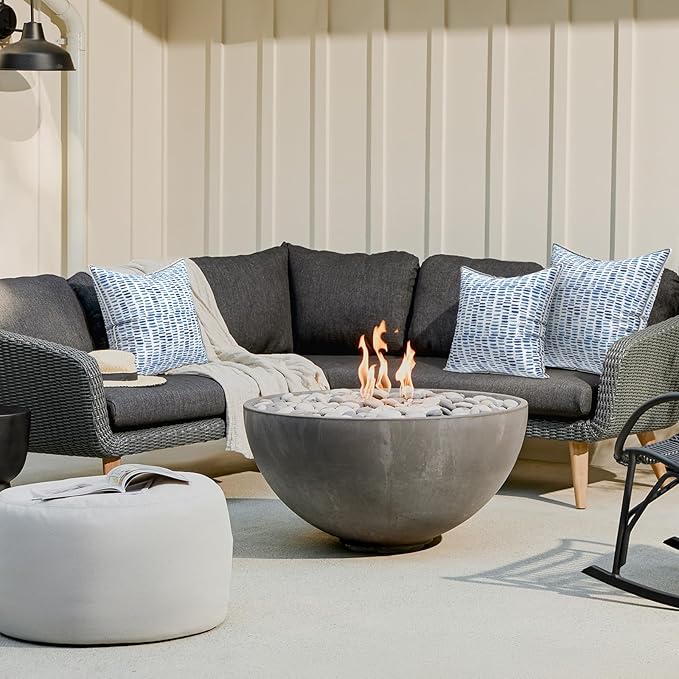 LVTXIII Pack of 2 Outdoor Throw Pillow Covers Accent Waterproof Pillow Covers ONLY, Patio Square Cushion Cases for Garden Balcony Couch Sofa Decoration 18x18 inch, Pebble Blue