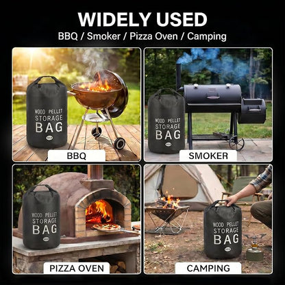 2 Pack 50LB Waterproof Pellet Storage Bags with Backpack Straps | Heavy Duty Wood Pellet Storage Container, Smoker Pellet Storage Bin Bag for BBQ Grill, Charcoal, Wood Chips & Heating Fuel