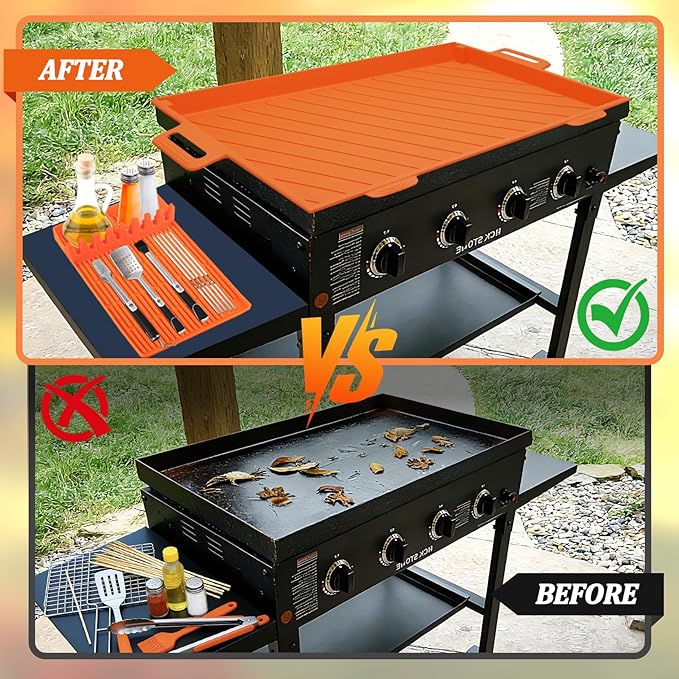 36" Blackstone Silicone Griddle Cover,Includes 16" Silicone Spatula Mat,Premium Food-Grade Material,Full-Edge Protection,Full Protection，for Outdoor All-Season Grilling with Accessories
