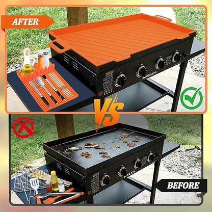 36" Blackstone Silicone Griddle Cover,Includes 16" Silicone Spatula Mat,Premium Food-Grade Material,Full-Edge Protection,Full Protection，for Outdoor All-Season Grilling with Accessories