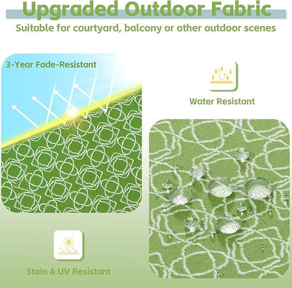 COZYVIDA Outdoor Chair Cushions Set of 4, 20"x20" Square Seat Pads with Tie Straps and YKK Zippers, 30D High-Density Foam, Water-Resistant Fabric,UV-Resistant 1000+ Hrs