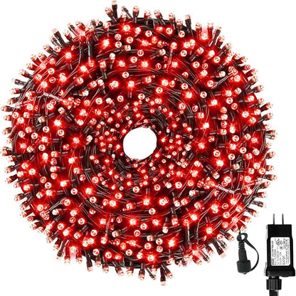 MZD8391 105FT 300LED Christmas Light Outdoor Indoor,Christmas Tree Light | Red, 100% UL Listed, Waterproof, 8 Light Modes, Timer & Memory, End To End Connect, Christmas String Light Outdoor Indoor