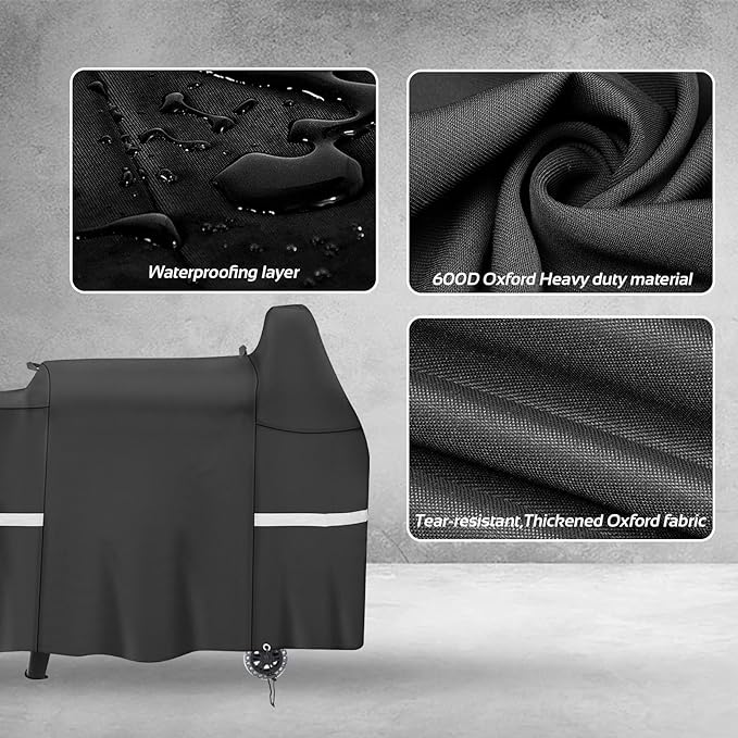 56 inch Grill Cover for Pit Boss 820 850 Deluxe Series 820 Pro, 820D, 820FB, 820PB, Premium Wood Pellet Smoker for Z Grill 700 Smoker Pellet, Heavy Duty and Waterproof Grill Cover Replacement