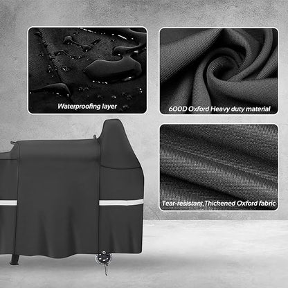 56 inch Grill Cover for Pit Boss 820 850 Deluxe Series 820 Pro, 820D, 820FB, 820PB, Premium Wood Pellet Smoker for Z Grill 700 Smoker Pellet, Heavy Duty and Waterproof Grill Cover Replacement