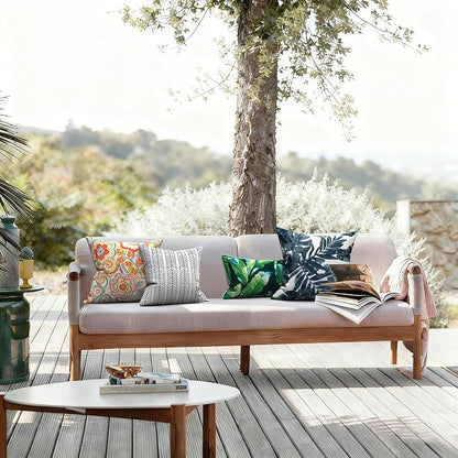 LVTXIII 2 Pack Outdoor Pillow Covers ONLY 18x18 Inch, Water-Repellent Square Decorative Cushion Covers for Patio Furniture, Garden, Sofa, Flower Multi