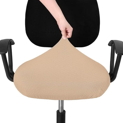 Smiry Office Computer Chair Seat Covers for Desk, Anti-dust Protector | Stretch Jacquard Removable Washable Desk Chair Seat Cushion Protectors, Khaki