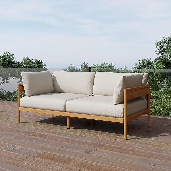 Acanva Vento Outdoor Patio Furniture Set, Loveseat | All-Weather Aluminium Frame, Water-Resistant Olefin Cushions, Patio Conversation Sets for Backyard, Garden, Porch