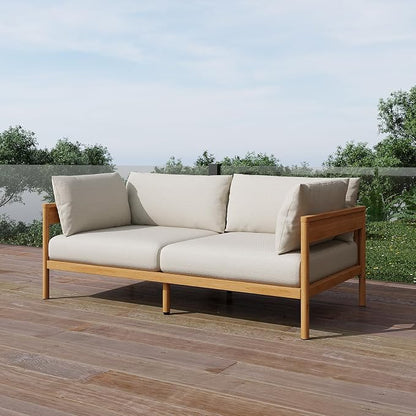 Acanva Vento Outdoor Patio Furniture Set, Loveseat | All-Weather Aluminium Frame, Water-Resistant Olefin Cushions, Patio Conversation Sets for Backyard, Garden, Porch