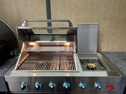 Outdoor Kitchen Pod, Deluxe BBQ Grill Station Island with Refrigerator, Sink, Stove, Bar Counter & Pergola, 304 Stainless Steel Outdoor Kitchen Set for Backyard Parties
