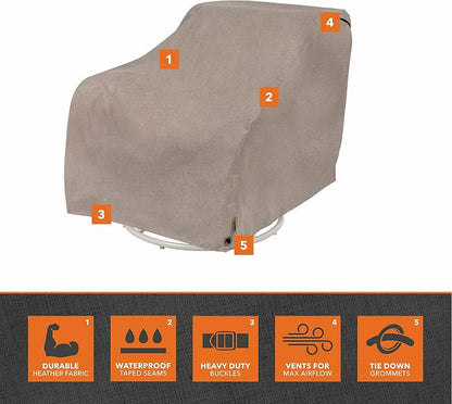 Modern Leisure Garrison Swivel Lounge Patio Chair Cover - Weather-Resistant Fabric - Outdoor Furniture Protection Perfect for Patio, Deck, and Porch - 37.5" L x 39.25" W x 38.5" H - Sandstone