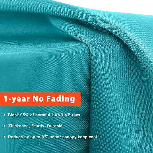 MASTERCANOPY Valance Patio Umbrella 7.5 ft Replacement Canopy for 6 Ribs-Turquoise Canopy Only
