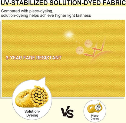 downluxe Outdoor Chair Cushions Set of 6 for Patio Furniture, Water-Resistant Patio Chair Cushions with Ties, High Density Foam Outdoor Seat Cushion, 17" X 16" X 2", Yellow