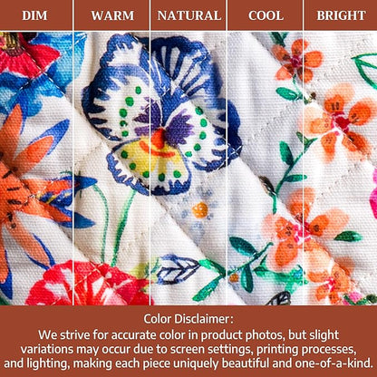 Maison d'Hermine Oven Gloves 100% Cotton Oven Mitt 7" x 13" with Loop Heat Resistant Cooking Gloves Baking Grilling Kitchen Hotel Home Farmhouse Spring Summer(Pack of 1, Happy Florals - High Summer)