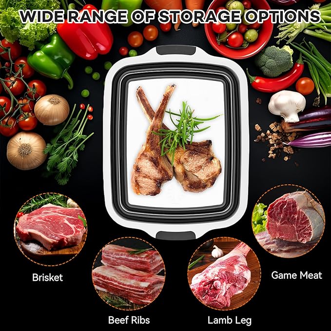 BBQ Prep Tub with Lid and Cutting Board - Collapsible Barbecue Tool Set for Marinating, Grilling, BBQ Prep Station for Outdoor Cooking, Camping Kitchen Accessories & Barbecue Utensils, XX-Large Black