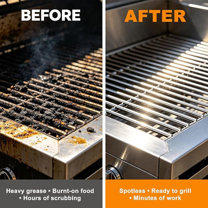 Electric Grill Brush, High Torque BBQ Bristle-Free Cleaner – Rechargeable Cordless with LED Light, Splash Guard & Scraper, Heavy Duty Grill Cleaner Tool for Outdoor Grill, Gift for Men Dad