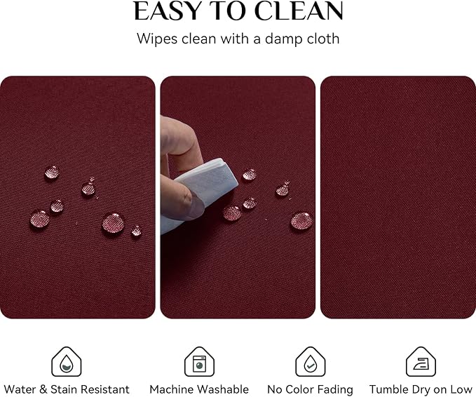 Softalker Rectangle Tablecloth, Waterproof & Stain Resistant Table Cloths Wrinkle Free Fabric Washable Polyester Table Cover for Spring/Party/Outdoor/Wedding - 60 x 84 inch,Burgundy