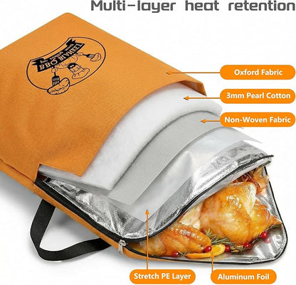 BBQ Meat Resting Blanket, Reusable Meat Resting Bag for Resting Meat for Smoker Accessories/Kitchen/Dough/Party/Picnic/Camping,Christmas Birthday Gift for Men and BBQ Lovers（21inch）