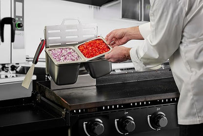Chef Master Steam Pan Insert for Griddle Shelf Set – Fits 1/3, 1/6 & 1/9 Steam Pans - Keeps Your Ingredients in One Place - Grill Accessories For Restaurants, Diners & Food Trucks - Fits 90260