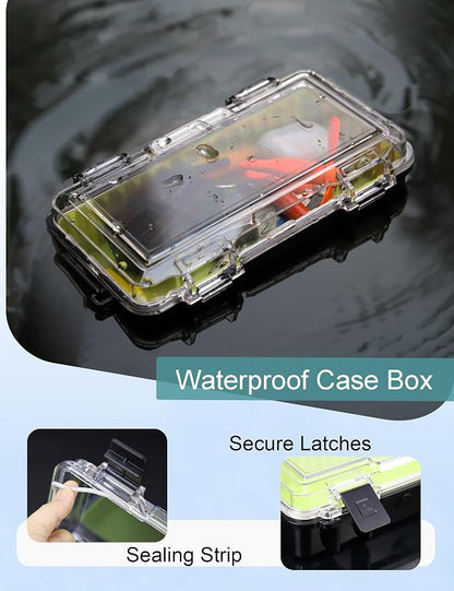 Avlcoaky Waterproof Box Dry Box Waterproof Containers, Protective Case 10" L x 5" W x 2.5" H Watertight Storage Box Kayaking Boat Waterproof Boxes